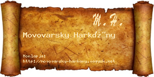 Movovarsky Harkány névjegykártya